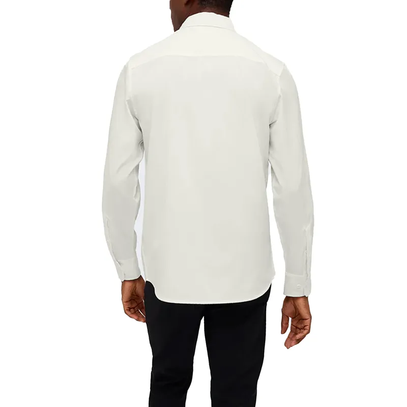 mens shirts long sleeve polyester shirt light grey0