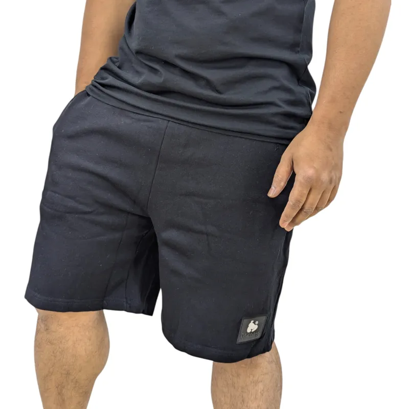 mens shorts beach wear elasticated cotton stretch summer half pants black2