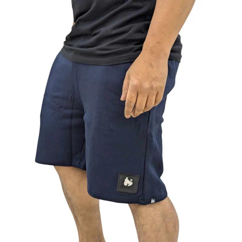mens shorts beach wear elasticated cotton stretch summer half pants navy1
