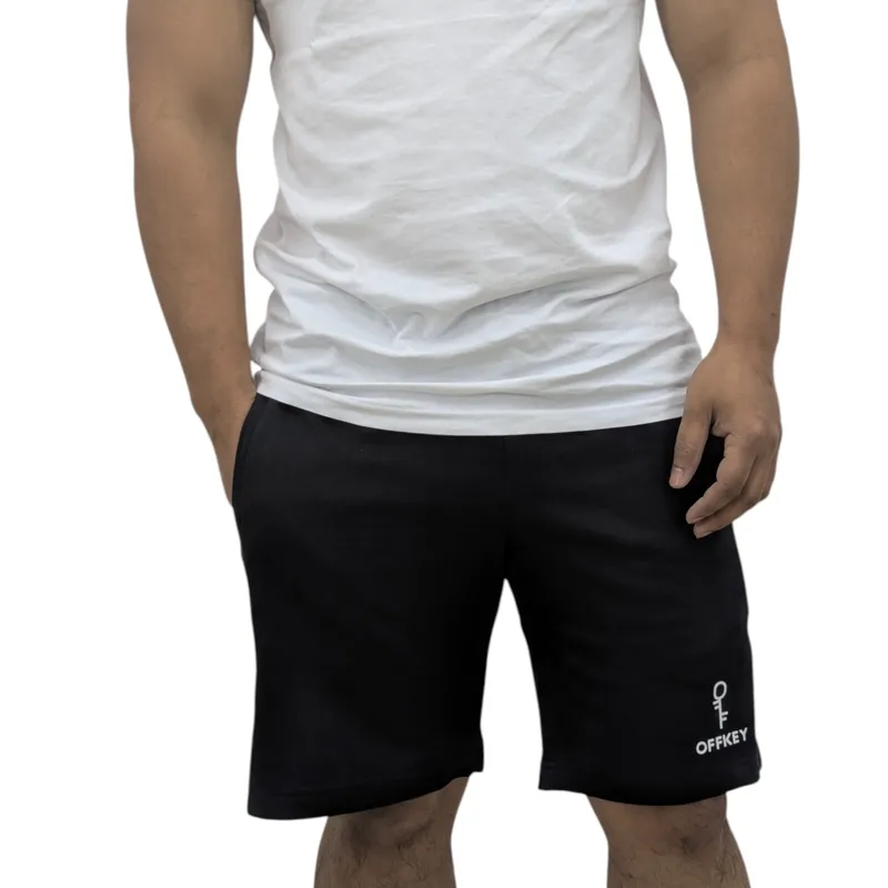 mens summer shorts casual cotton summer half pants black1