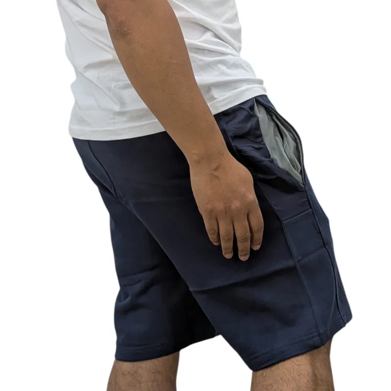 mens summer shorts casual cotton summer half pants navy2