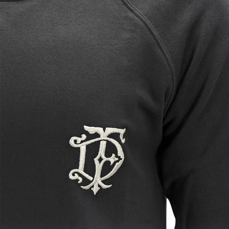 mens sweatshirts long sleeve plain crew neck warm casual black1