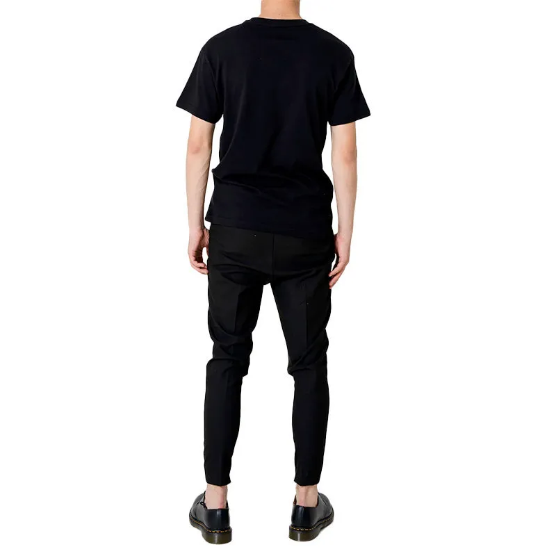 mens t shirt basic short sleeve crew neck cotton summer casual black1