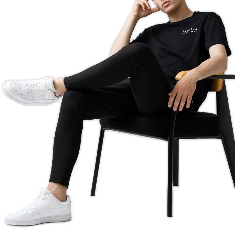 mens t shirt basic short sleeve crew neck cotton summer casual black2