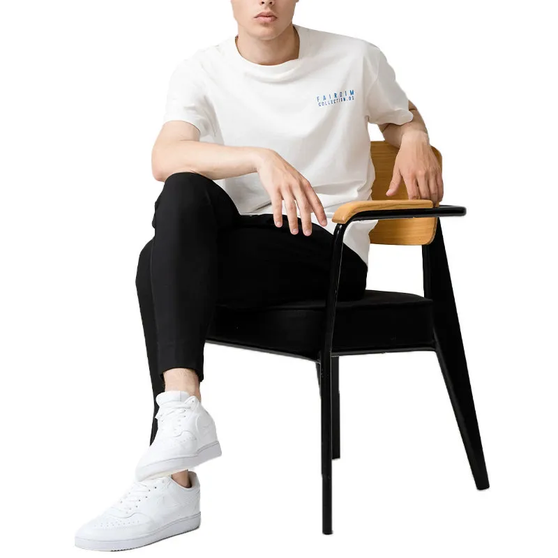 mens t shirt basic short sleeve crew neck cotton summer casual white1