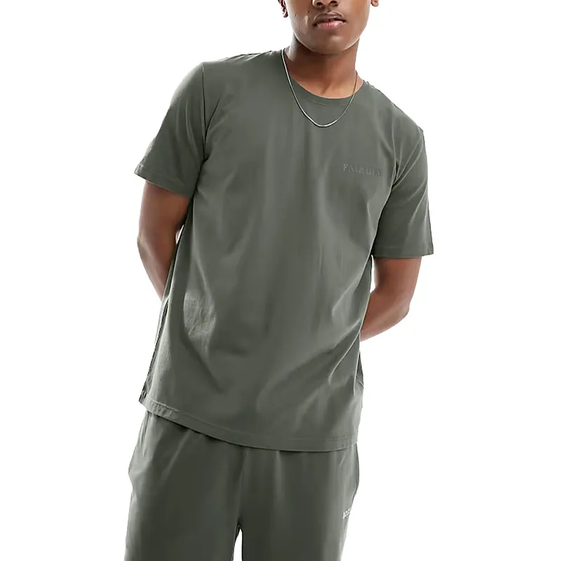 mens t shirt short sleeve basic summer tee plain crew neck casual green0