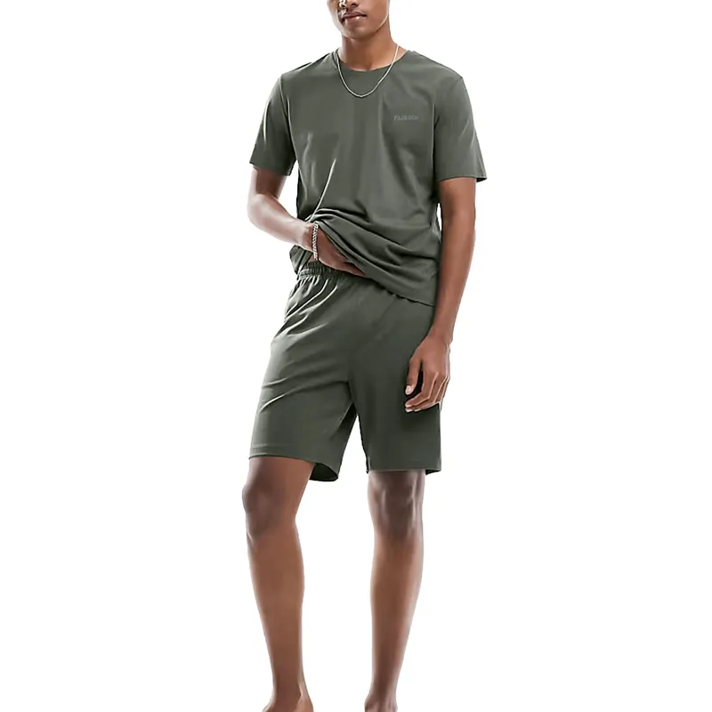 mens t shirt short sleeve basic summer tee plain crew neck casual green1