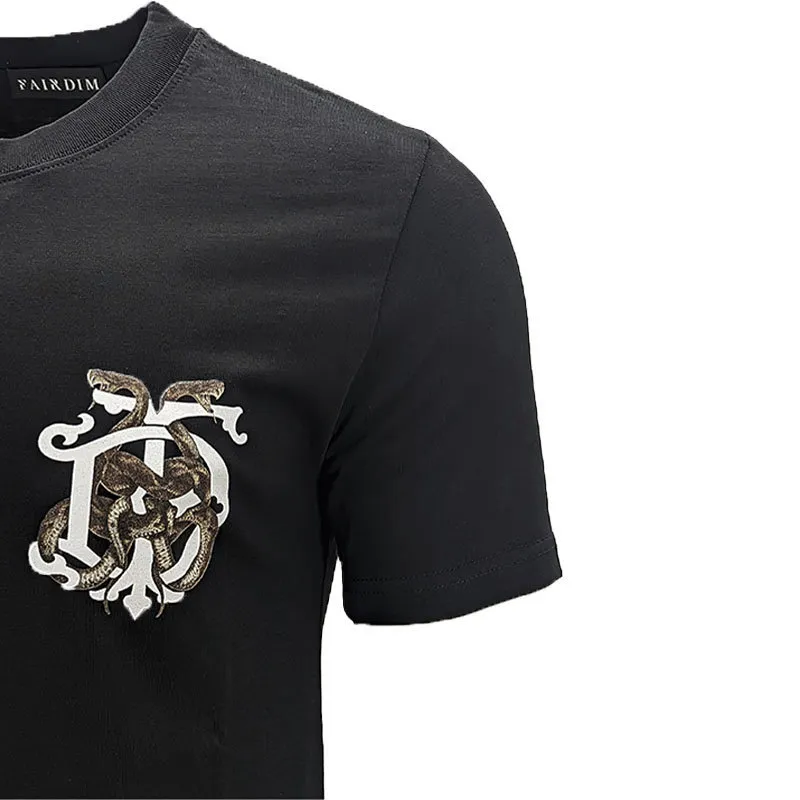 mens t shirts graphic short sleeved cotton summer black white casual black2