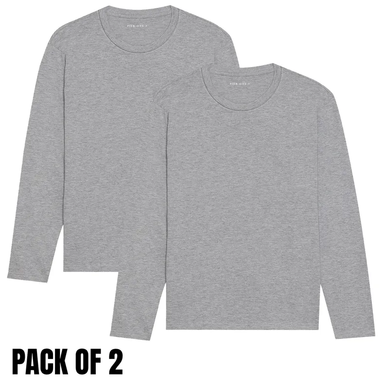 mens t shirts long sleeve multi pack basic tee small1