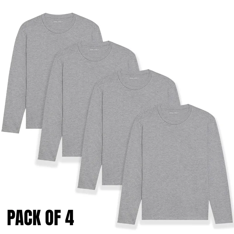 mens t shirts long sleeve multi pack basic tee small3