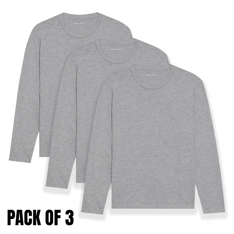 mens t shirts long sleeve multi pack basic tee small4