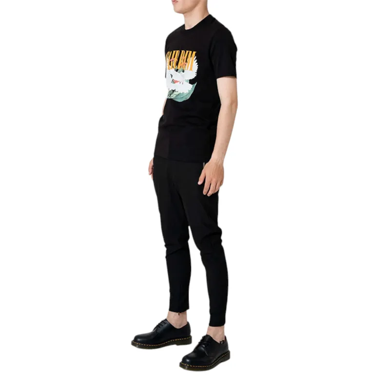 mens t shirts printed graphic short sleeves crew neck casual black0