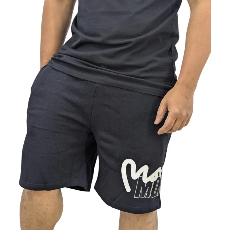 money clothing mens black shorts casual cotton stretch summer half pants3