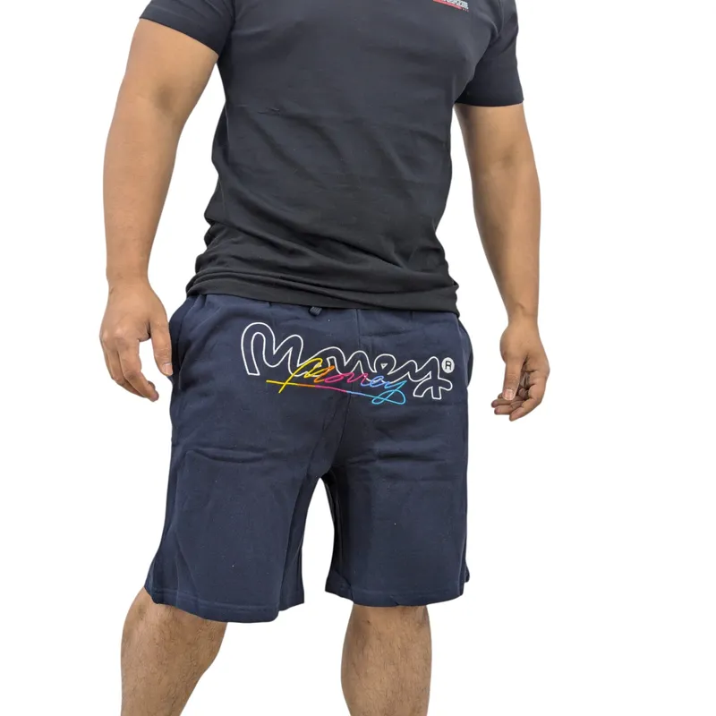 money clothing mens navy shorts casual cotton stretch summer half pants1