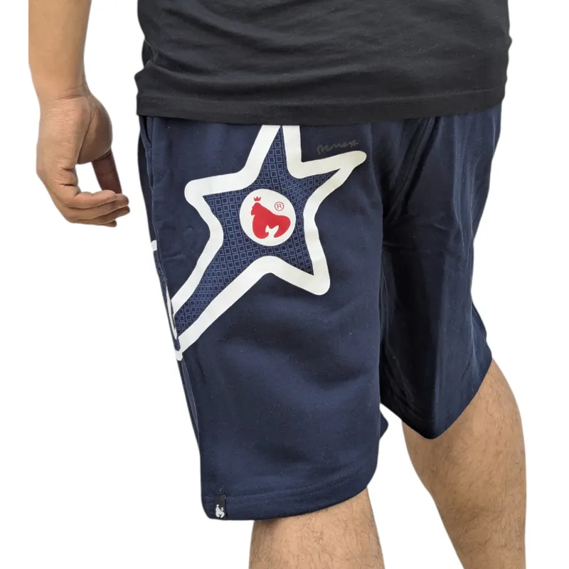 money clothing mens shorts sig star beach wear half pants navy2