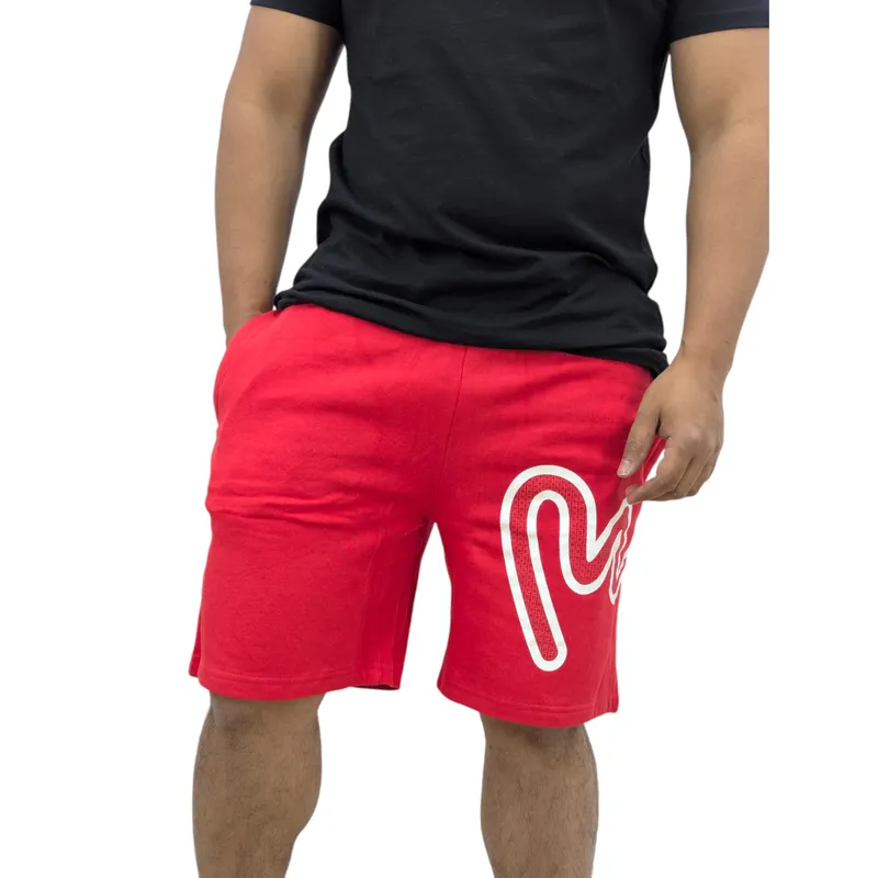 money clothing mens shorts sig star beach wear half pants red1