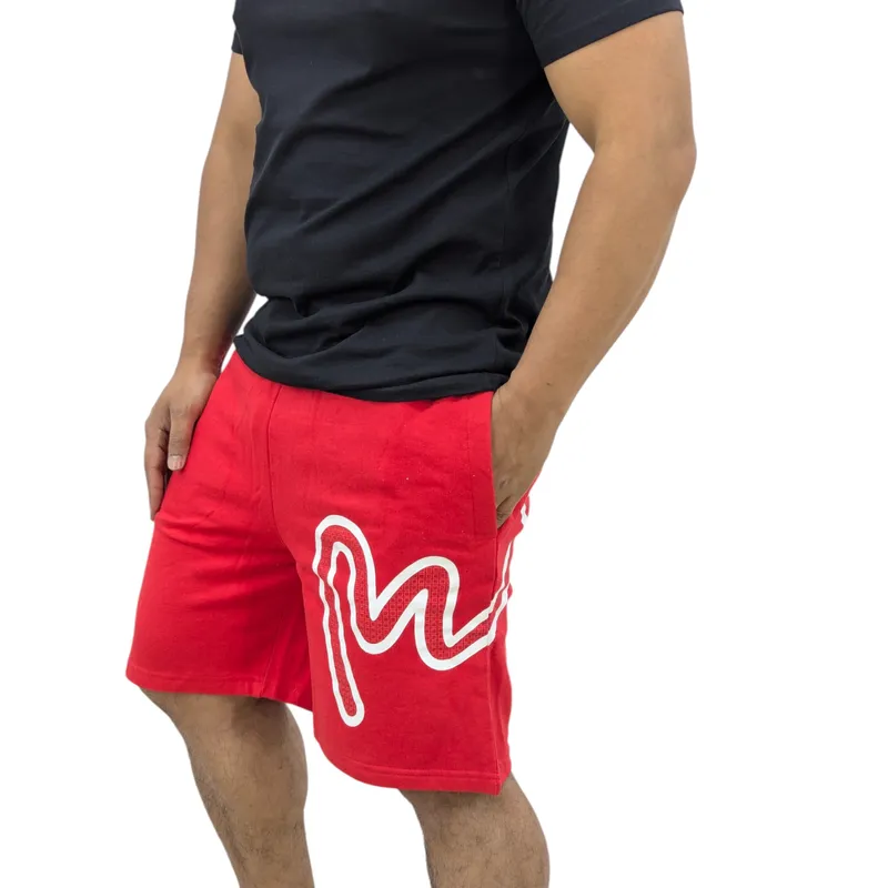 money clothing mens shorts sig star beach wear half pants red2