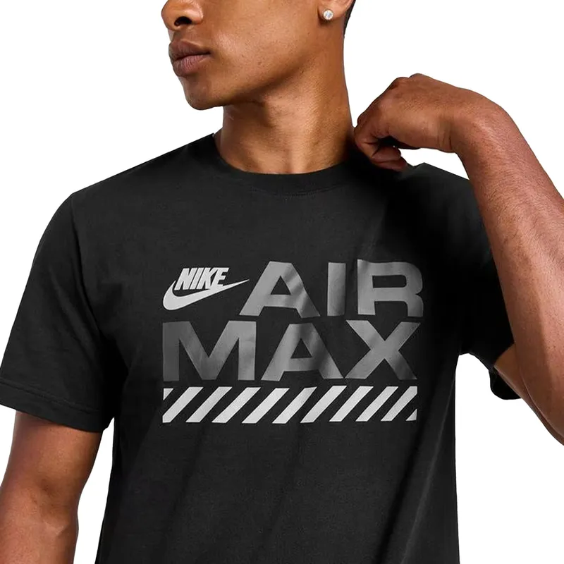 nike air max mens t shirts casual graphic tee black0