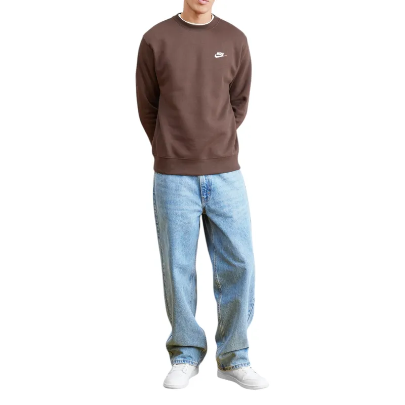 nike bv2662 men's sweatshirt club fleece sportswear brown2