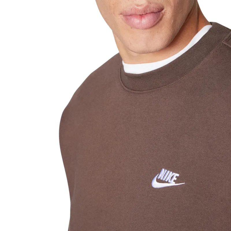 nike bv2662 men's sweatshirt club fleece sportswear brown3