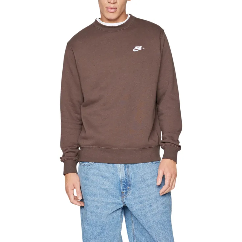 nike bv2662 men's sweatshirt club fleece sportswear brown4