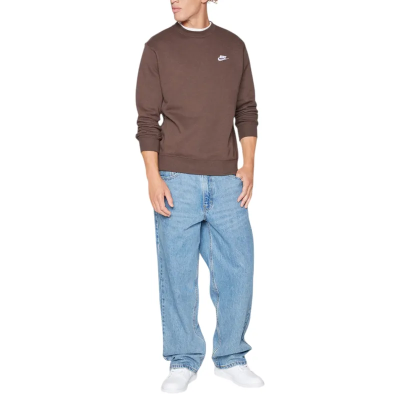 nike bv2662 men's sweatshirt club fleece sportswear brown5