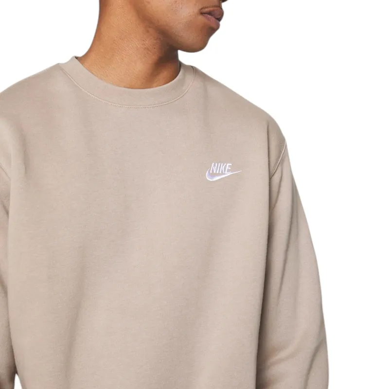 nike bv2662 men's sweatshirt club fleece sportswear light beige0