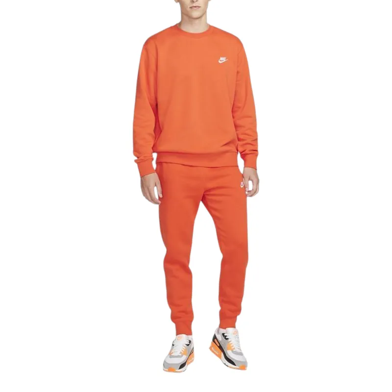 nike bv2662 men's sweatshirt club fleece sportswear light orange1