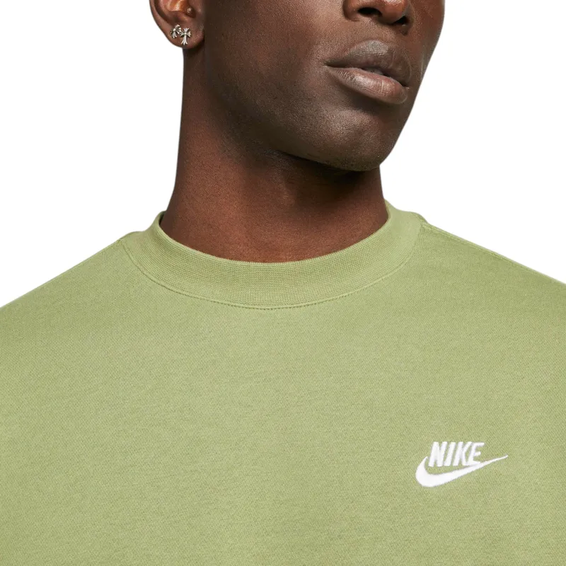 nike bv2662 men's sweatshirt club fleece sportswear oil green0