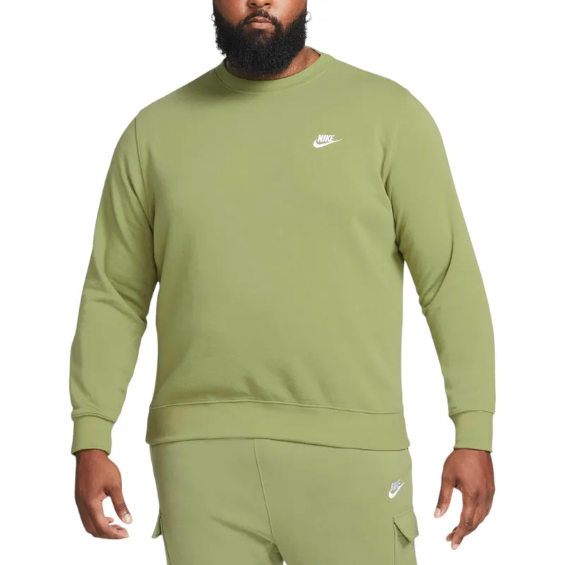 nike bv2662 men's sweatshirt club fleece sportswear oil green1