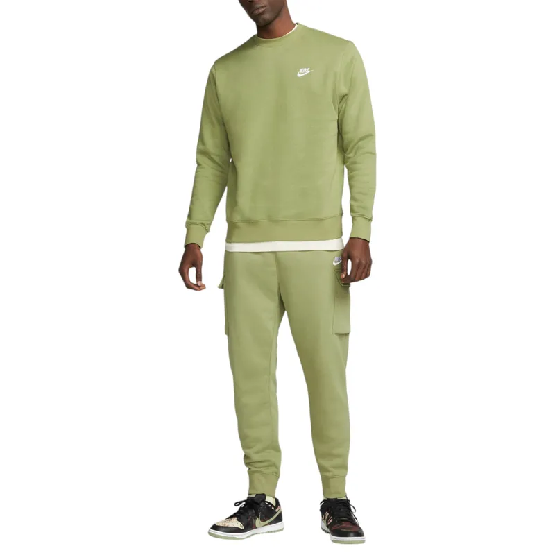 nike bv2662 men's sweatshirt club fleece sportswear oil green3