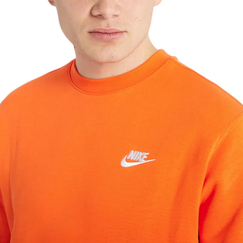 nike bv2662 men's sweatshirt club fleece sportswear orange0
