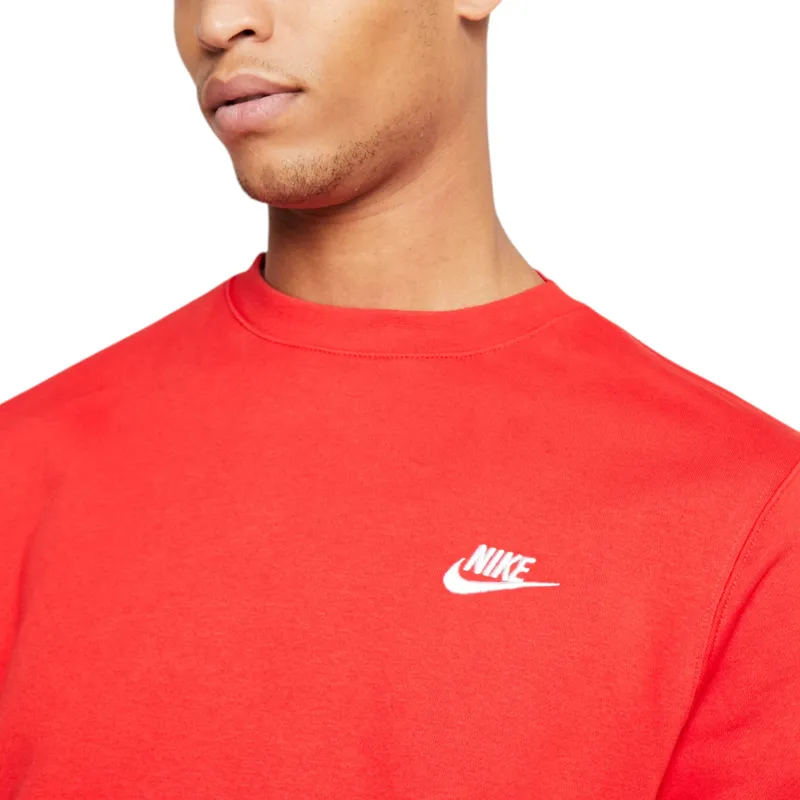 nike bv2662 men's sweatshirt club fleece sportswear red0
