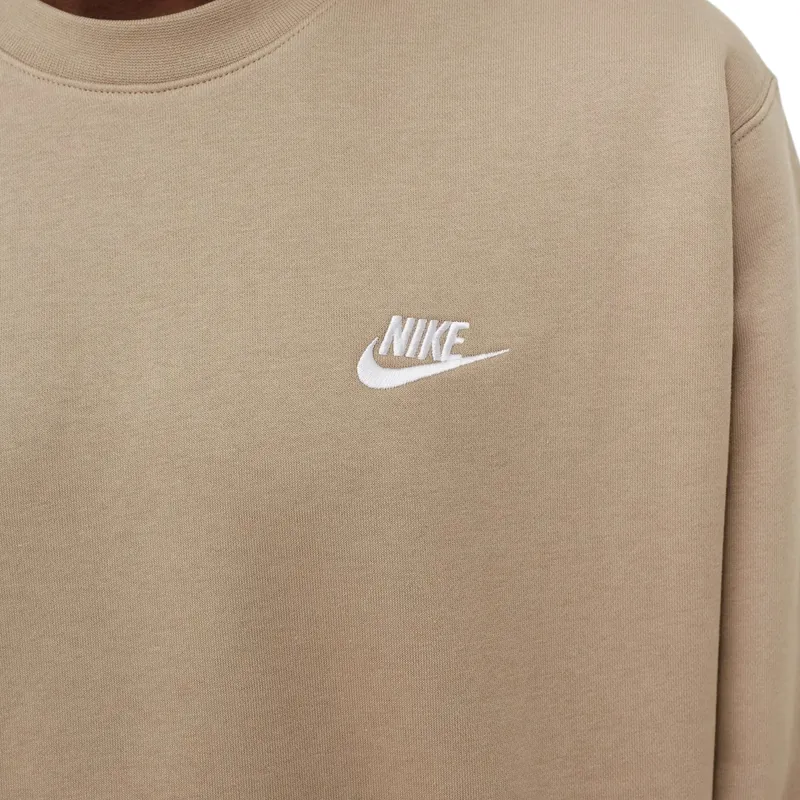nike bv2662 men's sweatshirt club fleece sportswear sand0