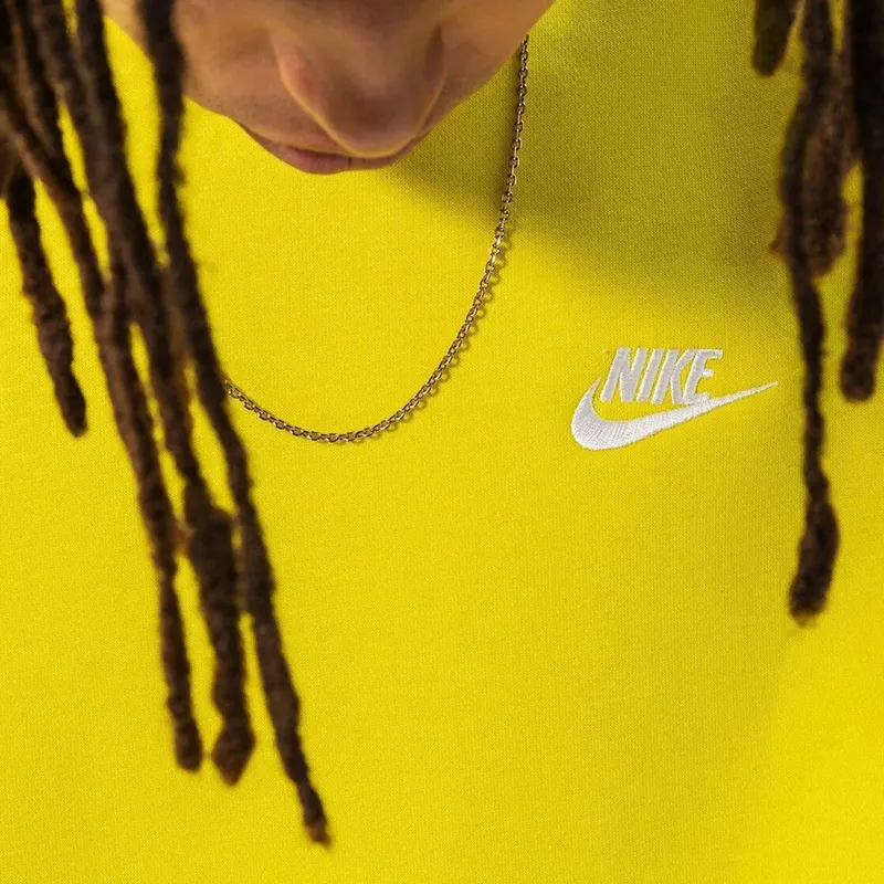 nike bv2662 men's sweatshirt club fleece sportswear yellow0