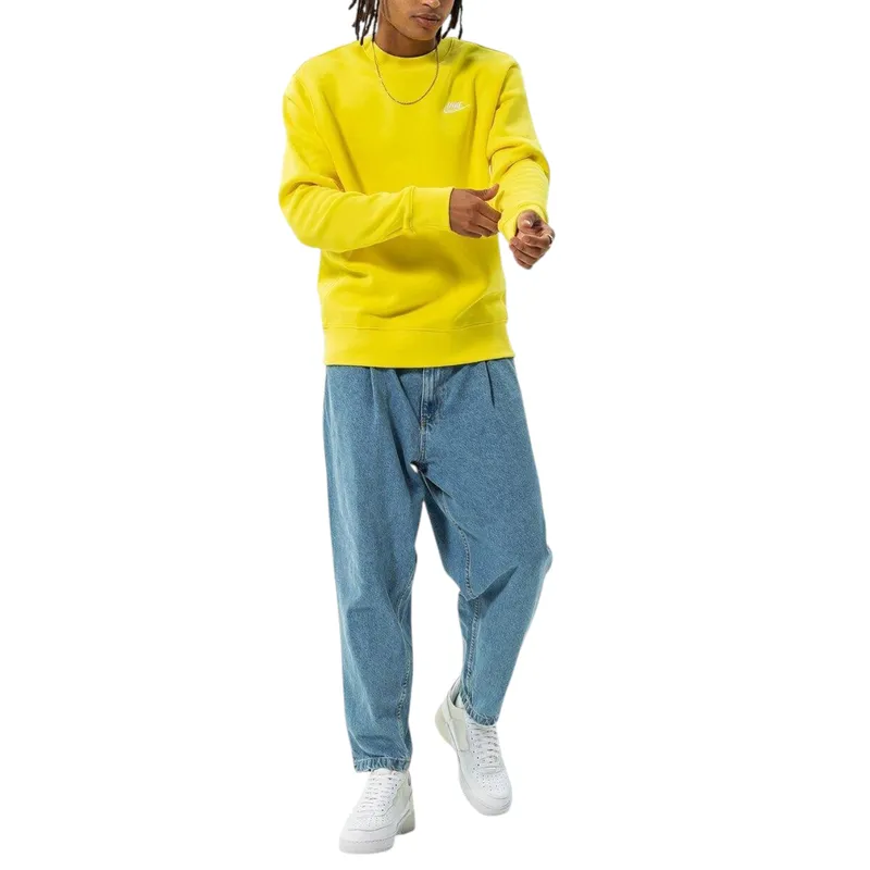 nike bv2662 men's sweatshirt club fleece sportswear yellow1
