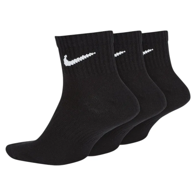 nike sx7677 mens ankle socks lightweight 3 pack black0