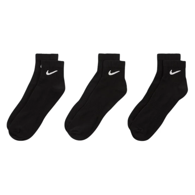 nike sx7677 mens ankle socks lightweight 3 pack black1