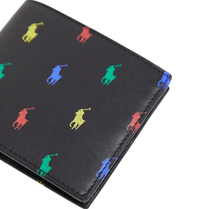 polo ralph lauren mens wallets allover pony leather wallet black1