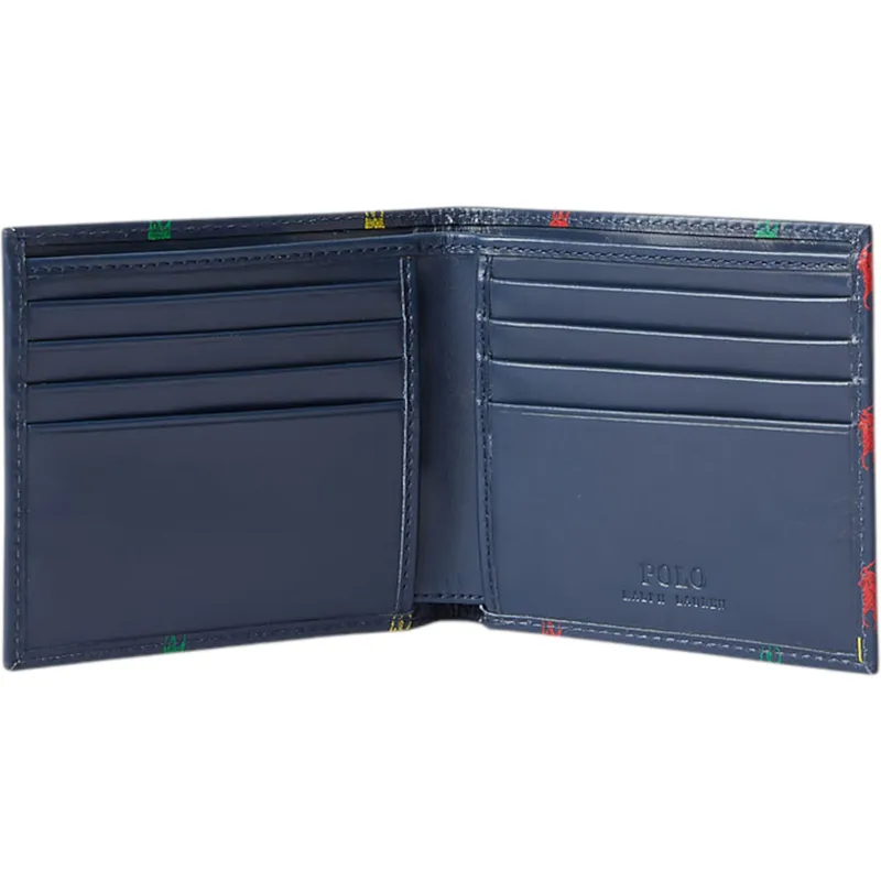 polo ralph lauren mens wallets allover pony leather wallet navy1