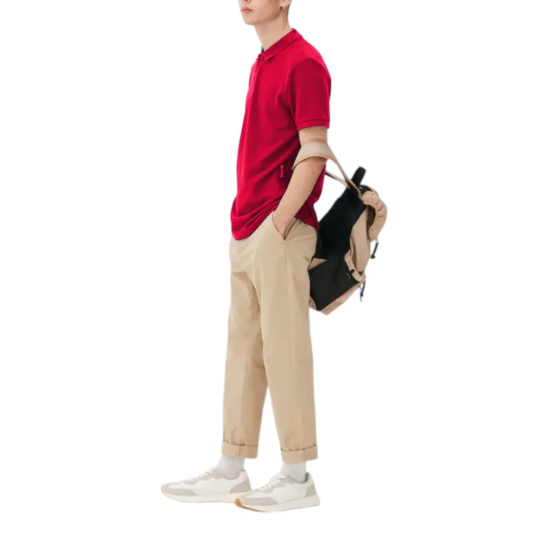 primark mens polo short sleeve crew neck casual cotton tee red1