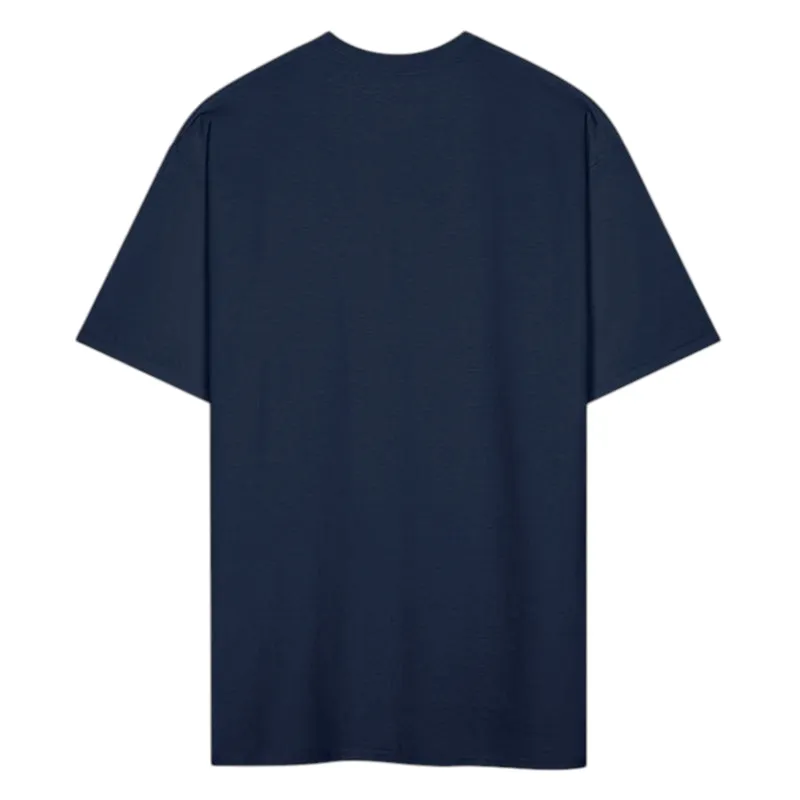 pull & bear mens t shirts trefoil short sleeve summer crew neck navy2