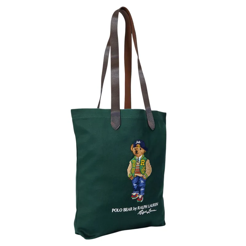 ralph lauren mens tote bag polo bear shopper leather handle shoulder bag new0