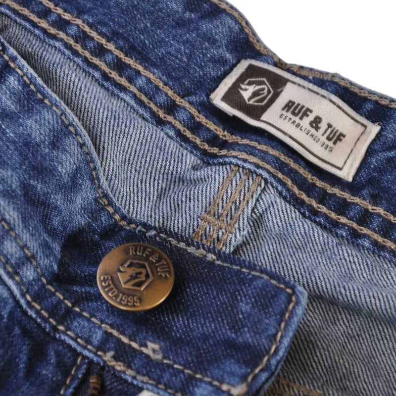 ruf & tuf mens denim shorts combat jeans knee length half pants1