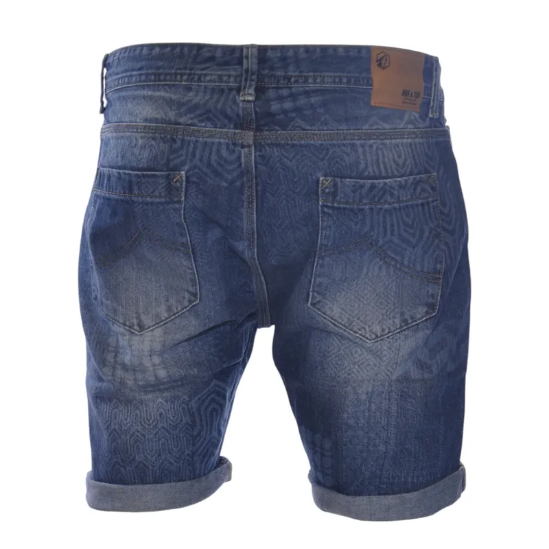 ruf & tuf mens denim shorts combat jeans knee length half pants4