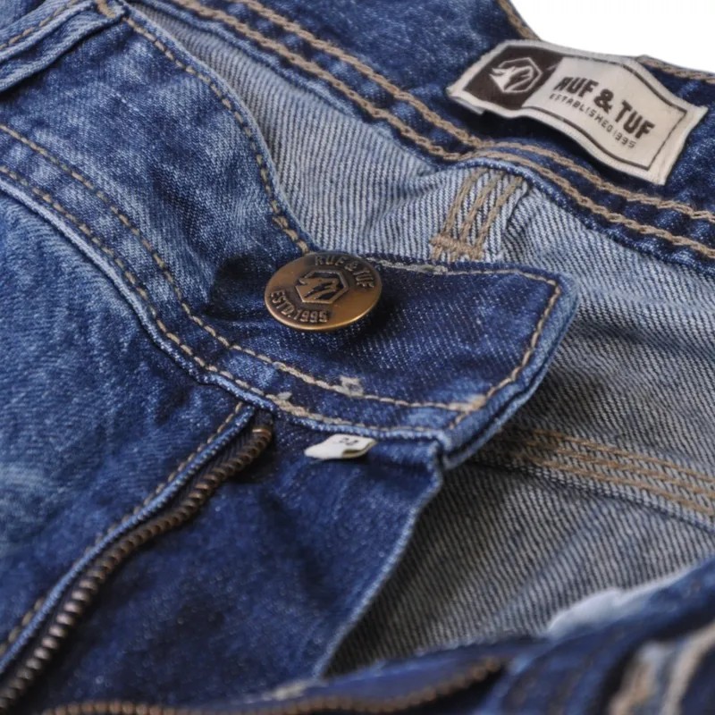 ruf & tuf mens denim shorts combat jeans knee length half pants7