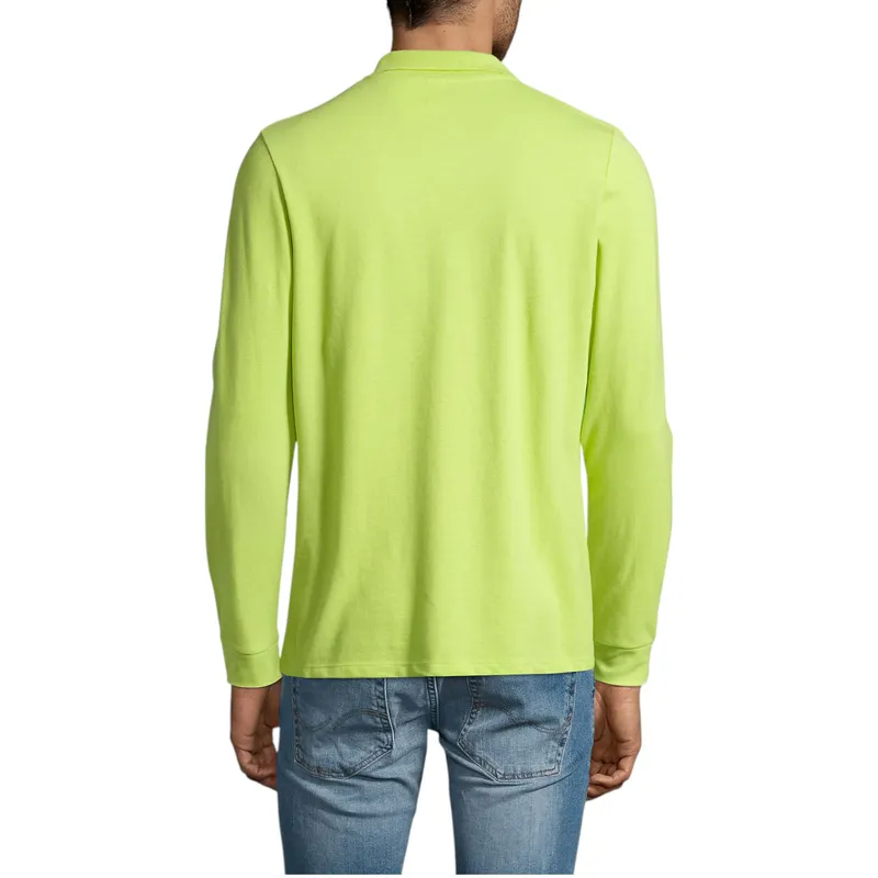 sol's perfect 11346 mens long sleeve polo shirts casual tee apple green1