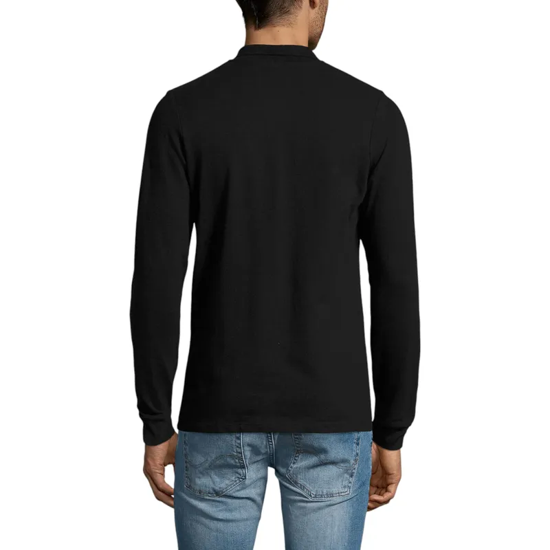 sol's perfect 11346 mens long sleeve polo shirts casual tee black1