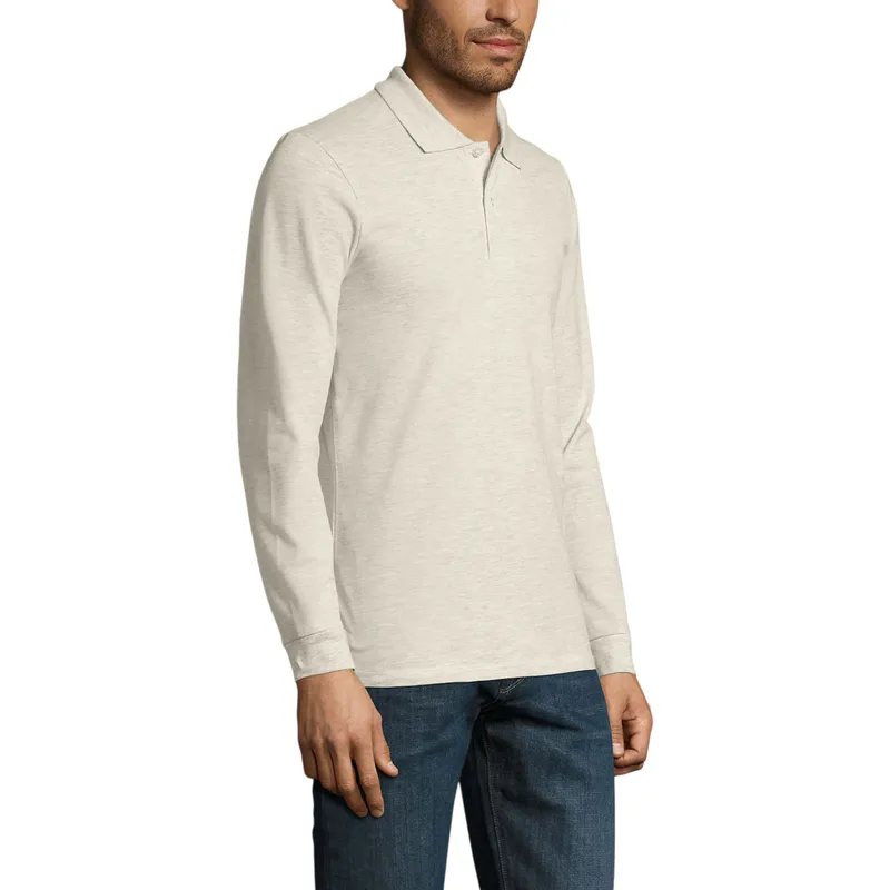sol's perfect 11346 mens long sleeve polo shirts casual tee light beige0
