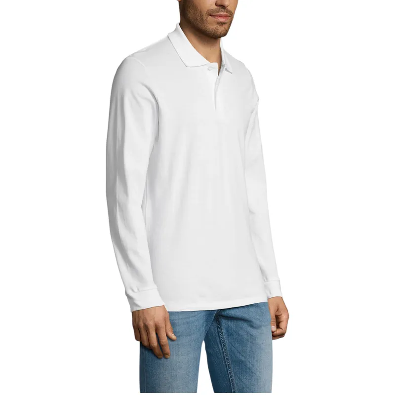 sol's perfect 11346 mens long sleeve polo shirts casual tee white0